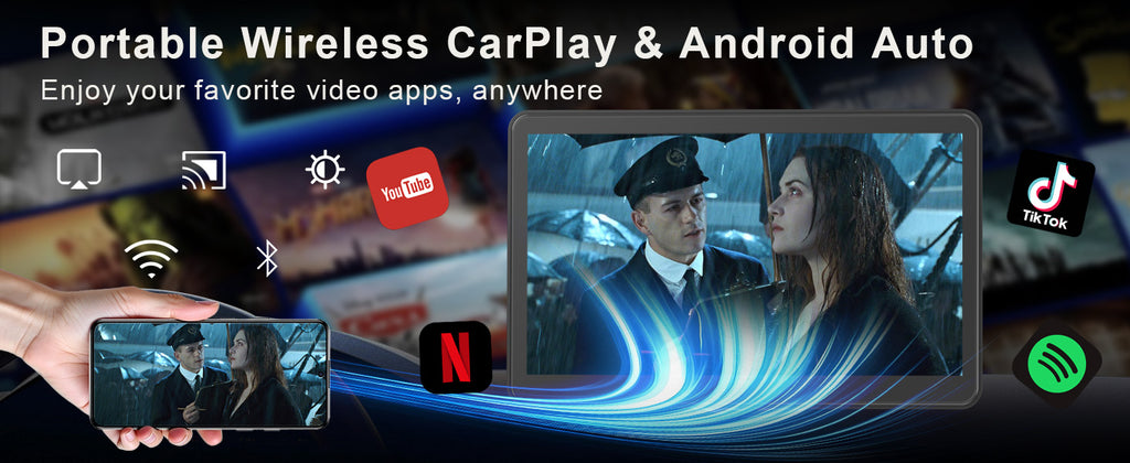 7 Inch Wireless Car CarPlay Screen for Apple Car Play & Android Auto, Android Car GPS Screen with Bluetooth, Mirror Link, Voice Control, FM, AUX : Amazon.fr: Electronics
